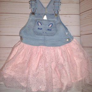 OshKosh B'Gosh Unicorn Glitter Sparkle Bib Dress 4T